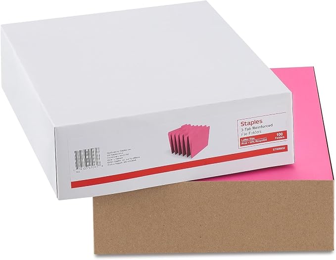 Staples File Folder, Letter Size, Reinforced 1/3‑Cut Tabs - Image 7