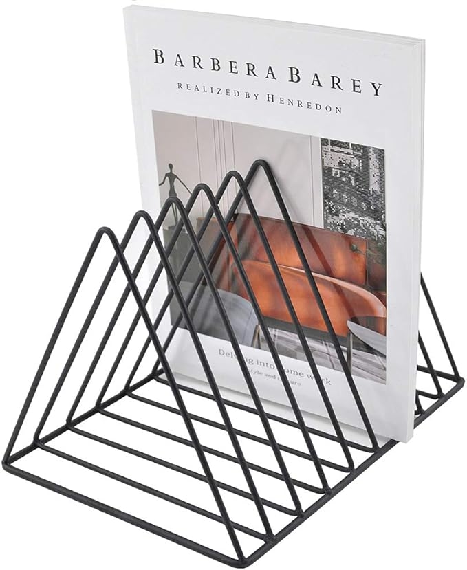 EASEPRES 9 Slot Magazine Rack Book Record Holder, Desktop Iron Storage Rack - Image 5