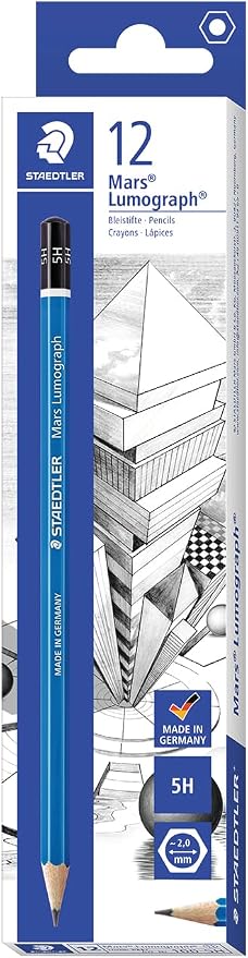 STAEDTLER Mars Lumograph 5H Graphite Art Drawing Pencil, 6 Pencils by Staedtler