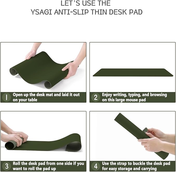 YSAGi Non-Slip Leather Desk Pad, Waterproof Laptop Computer Desk Keyboard Mat - Image 7