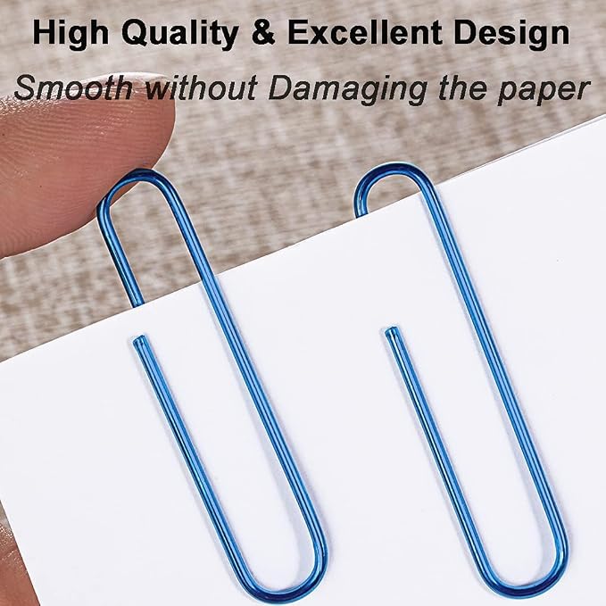 Vinaco Blue Jumbo Paper Clips, 100 Pack, 2 Inch, Durable & Rust Resistant - Image 4