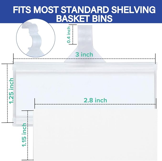 Plastic Wire Shelf Label Holder, Reusable Shelf Tags - Image 4