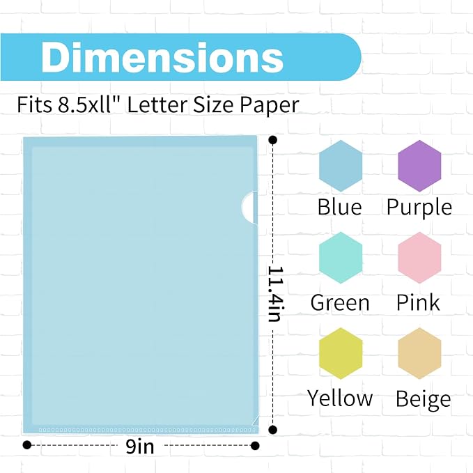 48 Pack Plastic File Folders, Letter Size Clear Project Sleeves - Image 2