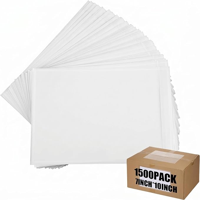 Geetery 1500 Pcs 7"x10" Packing List Envelopes Clear Self-Adhesive Shipping by Geetery