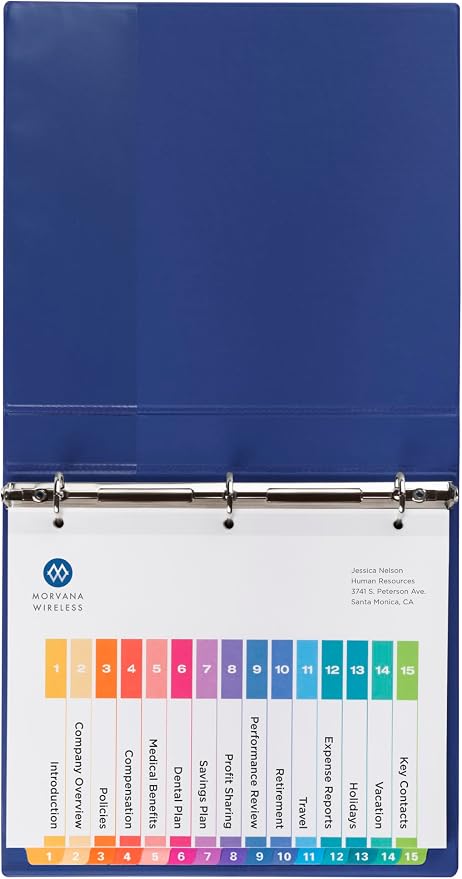 Avery 15 Tab Dividers for 3 Ring Binders, Customizable Table of Contents - Image 8