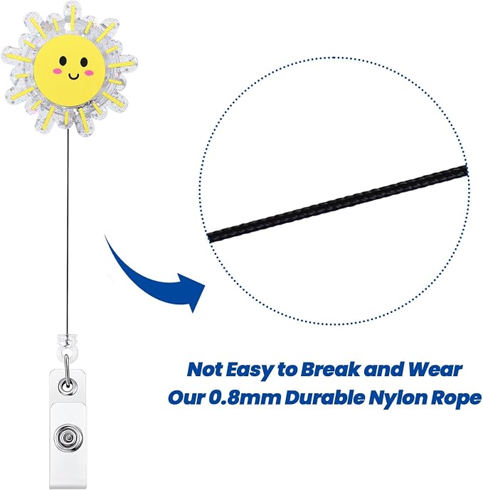 Funny Happy Sunshine Nurse Badge Reel, Cute Smiley Face Sun Retractable ID - Image 5