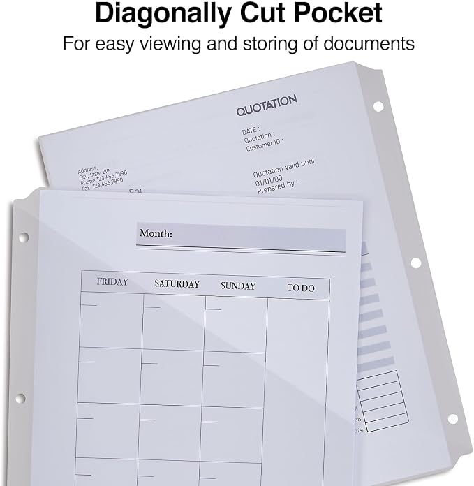 Staples Binder Pockets, 3‑Hole Punched, Secure Storage - Image 5
