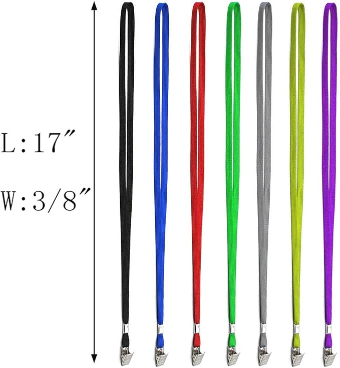Bird Fiy 50 Pcs Cotton Lanyards Bulldog Clip 32-inch Flat Braid Neck Lanyard - Image 2