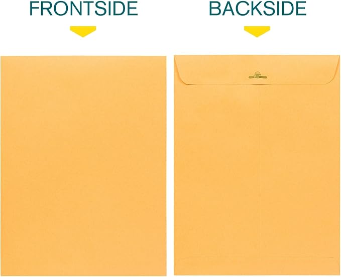 EnDoc Clasp Envelopes 9x12-15 Pack Brown Kraft Catalog Envelopes - Image 3