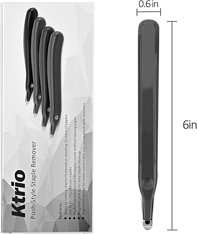 KTRIO Magnetic Staple Remover Tool 4 Pack, Classic Black | Professional Stapler - Image 8