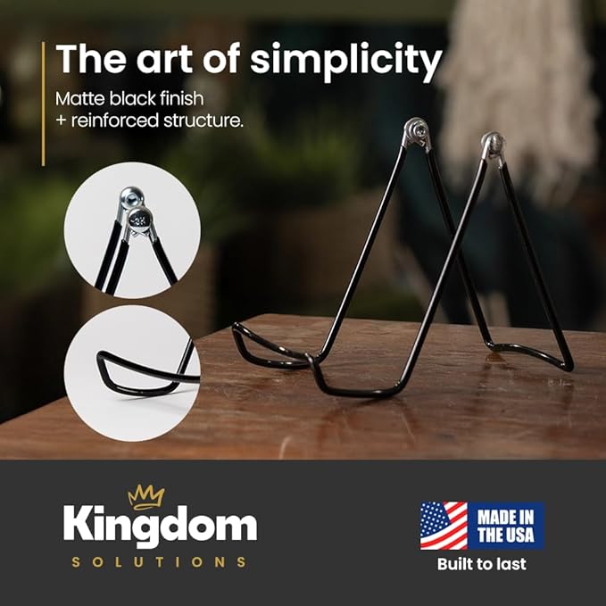 KINGDOM SOLUTIONS MADE IN USA 6-Pack Adjustable Black Metal Easels - Image 6