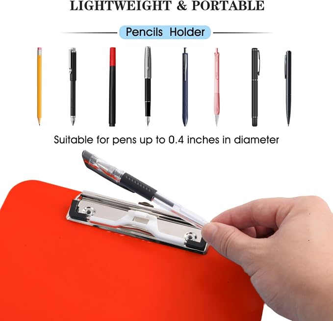 2 PCS Red Plastic Clipboards Nursing Clipboard, Teacher Clip Boards 8.5x11 - Image 3