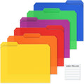 Dunwell Plastic Colored File Folders, Colorful 1/3 Tab Filing Folders by Dunwell