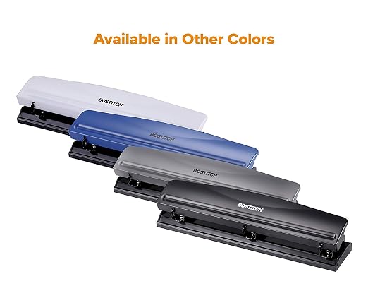 Bostitch Office Premium 3 Hole Punch, 12 Sheet Capacity, Rubber Base, - Image 9