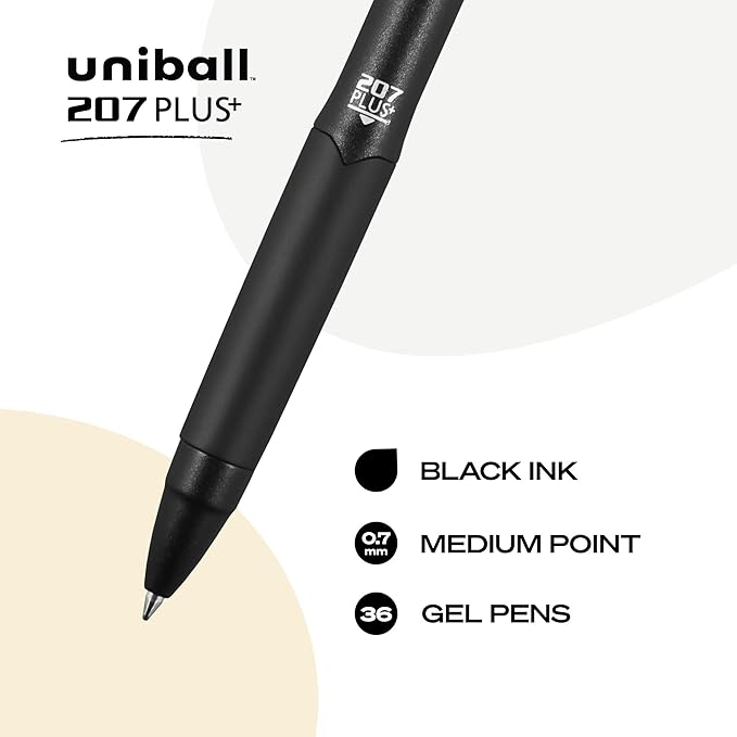 uniball™ 207 Plus+ Retractable Gel Pens, Medium Point, 36 Pack - Image 2
