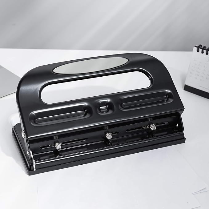 Amazon Basics Semi-Adjustable 3-Hole Punch, 30 Sheet Capacity - Image 7