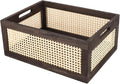 Desktop Storage Basket, Sundry Office Drawer Storage Box, Wood Frame Storage by HODAKJUE
