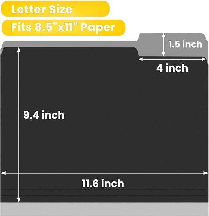 SUNEE File Folders, 120 Pack Manilla Folders 8.5 x 11, 1/3 Cut Tab - Image 2