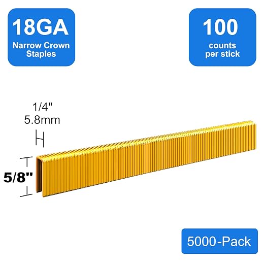 18 Gauge 1/4" Narrow Crown Staples 5/8" Leg Galvanized 5000 Pack - Image 3