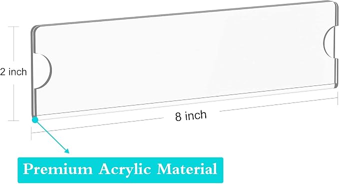 Richboom Acrylic Wall Name Plate Holder, 2x8 Inch, 10 Pack Clear Acrylic Sign - Image 2