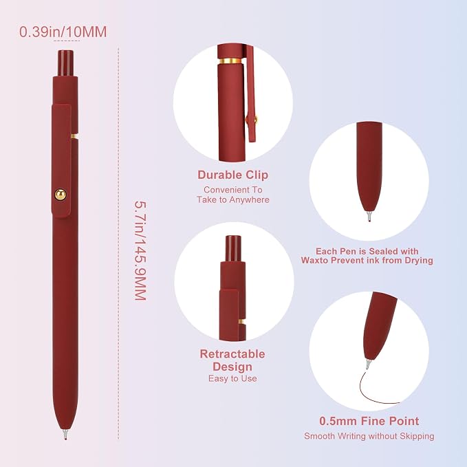 Ddaowanx Colorful Gel Pens, 0.5mm Fine Point Retractable, Cute Pens - Image 2
