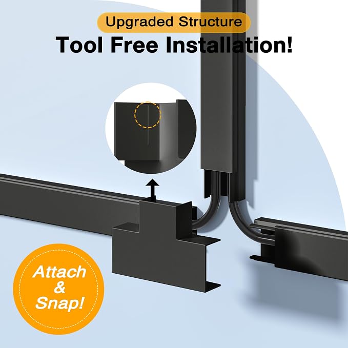 Delamu 157in Cord Hider, Cord Cover Wall Cable Management, Paintable Wire Cover - Image 2