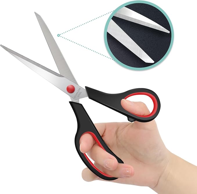 48 Packs 8" Sewing Craft Scissors Bulk, Stainless Steel Shears - Image 4