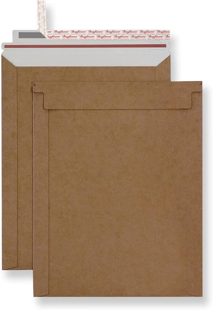 Bonfasvo Rigid Mailers 30 Pack 9.25 x 11.75 inches Brown Self Seal Stay Flat by Bonfasvo