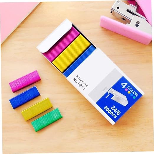 800Pcs Mini Color Staples DIY Shop Stapler Refills Standard Book Staples Mini - Image 4