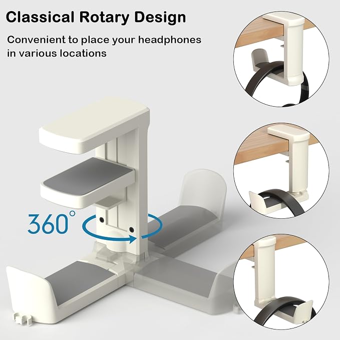 Headphone Hook - Adjustable Clamp-on Headphone Holder, Under Desk Gaming - Image 2