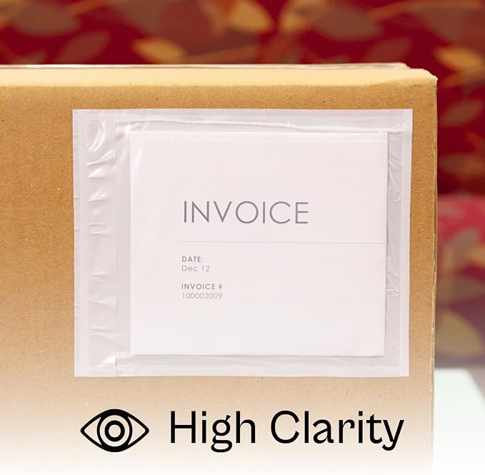 PSBM 500 PCS 10 x 12 Inch Clear Blank Packing List Envelopes, Shipping - Image 7