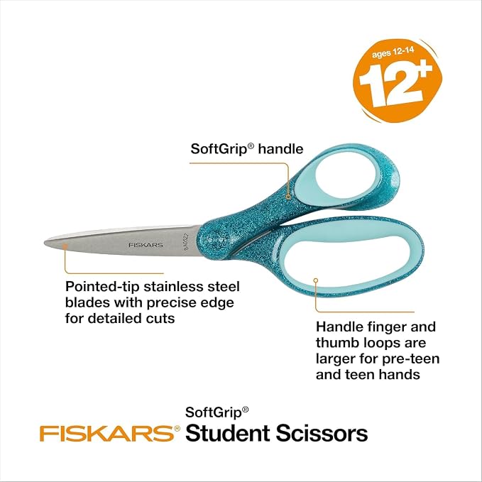 Fiskars 7" Student Glitter Scissors - Image 4