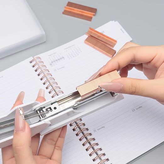 NatSumeBasics 3000 Rose Gold Staples 26/6 Standard Colored Staple Refill - Image 3