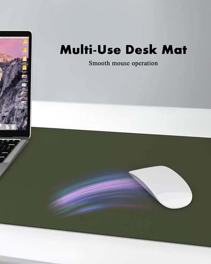 YSAGi Double-Sided Desk Pad, 31.5"x15.7" Leather Desk Mat, Eco Cork Desk Pad - Image 5