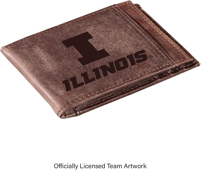 Team Sports America NCAA University of Illinois Front Pocket Slim Wallet - Image 2