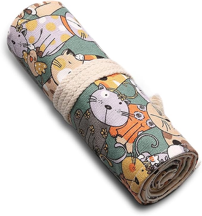 DIYOMR 24/36/72 Slots Pencil Wrap Pencil Rolls, Artist Colored Pencils Roll Up - Image 5