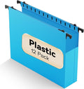 Plastic Hanging File Folders Expandable, 12 Pack Extra Capacity Hanging File by NORDUN