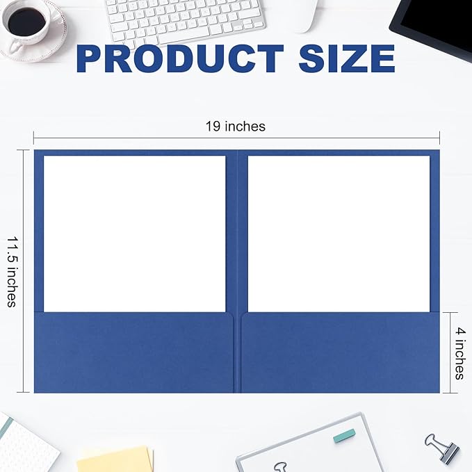 Kisston 20 Pack Executive Twin Pocket Folders Letter Size Blue - Image 2