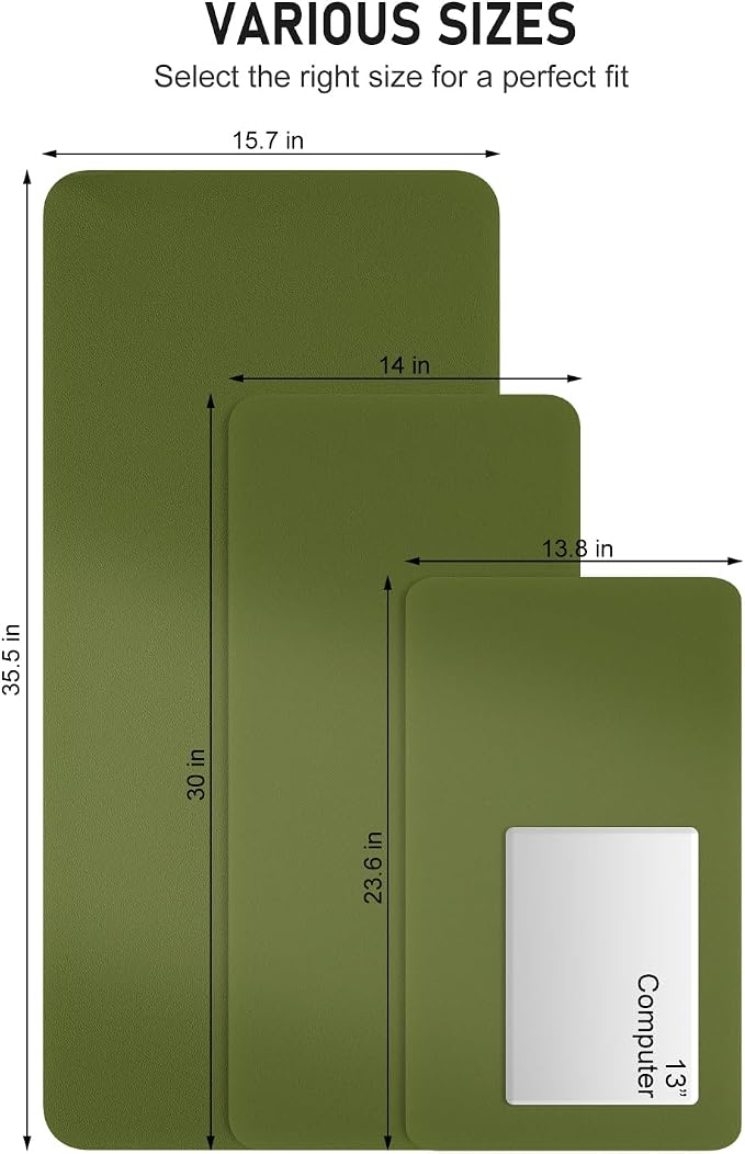 Desk Pad, 23.6" x 13.8" PU Leather Non-Slip Desk Mat Large Mouse Pad - Image 6