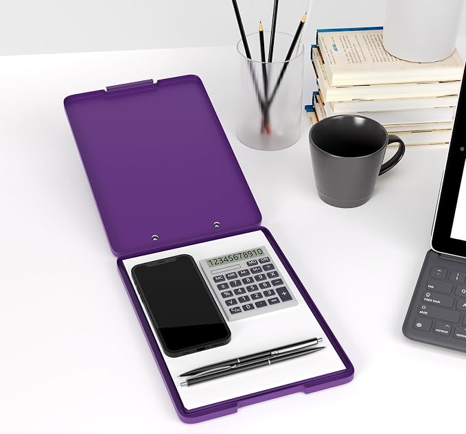 Piasoenc A5 Clipboard with Storage, Clip Board with Pen Holder, Deep Purple | - Image 7