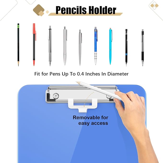 Hongri Plastic Clipboard with Pen Holder, Nurses and Women, Low Profile Clip - Image 2