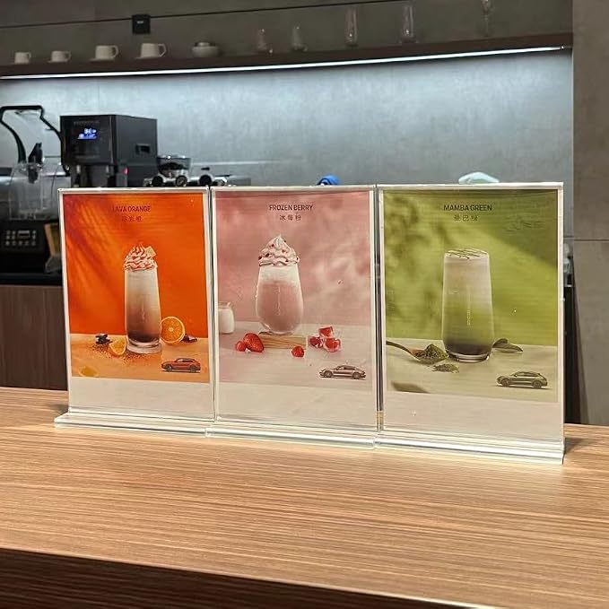 newnewshow Acrylic Sign Holder 8.5x11 Inch 6 Pack Vertical T Shape Double-Sided - Image 4