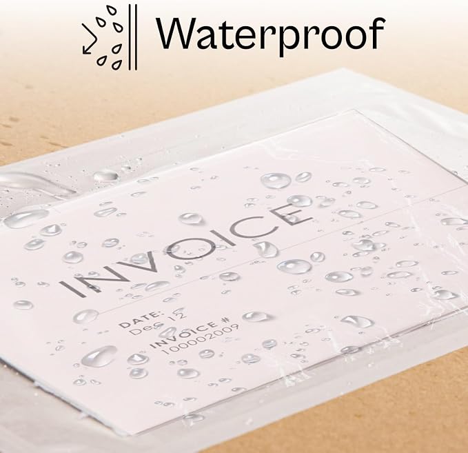 PSBM 500 PCS 10 x 12 Inch Clear Blank Packing List Envelopes, Shipping - Image 5