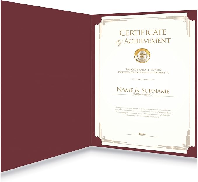 HAUTOCO 120 Packs Certificate Holders, Burgundy Diploma Holders, Document Award - Image 7