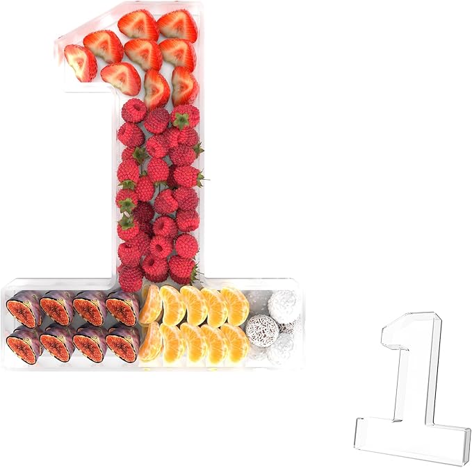 11" Acrylic Number Charcuterie Tray, Fillable Number Charcuterie Box by Tdsuco