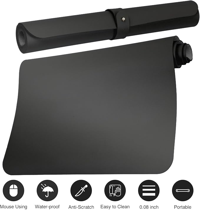 Boutilon Leather Desk Pad Protector, Non-Slip Mouse Pad, Laptop Desk Pad - Image 3