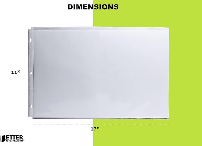 GOLD SEAL 50 Pack 11x17 Inch Heavyweight Diamond Clear Sheet Protectors - Image 5