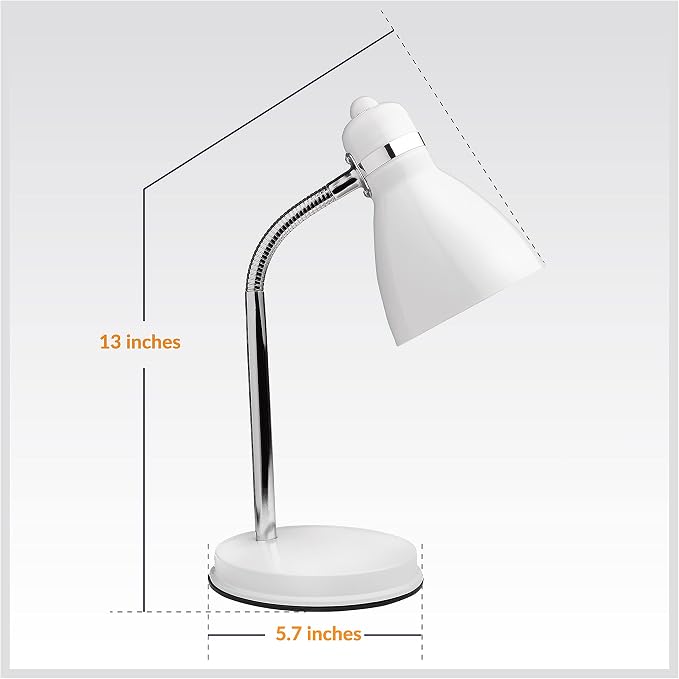 Newhouse Lighting Oxford White Metal Flexible Classic Goose Neck Design Desk or - Image 7