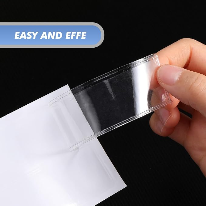Epakh 100 Pack Back to School Self Adhesive Label Holders Shelf Tag Pockets 1.2 - Image 4