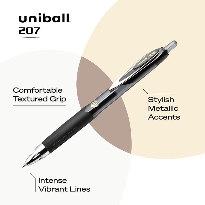 uniball 207 Retractable Gel Pens, Micro Point, 12 Pack - Image 5